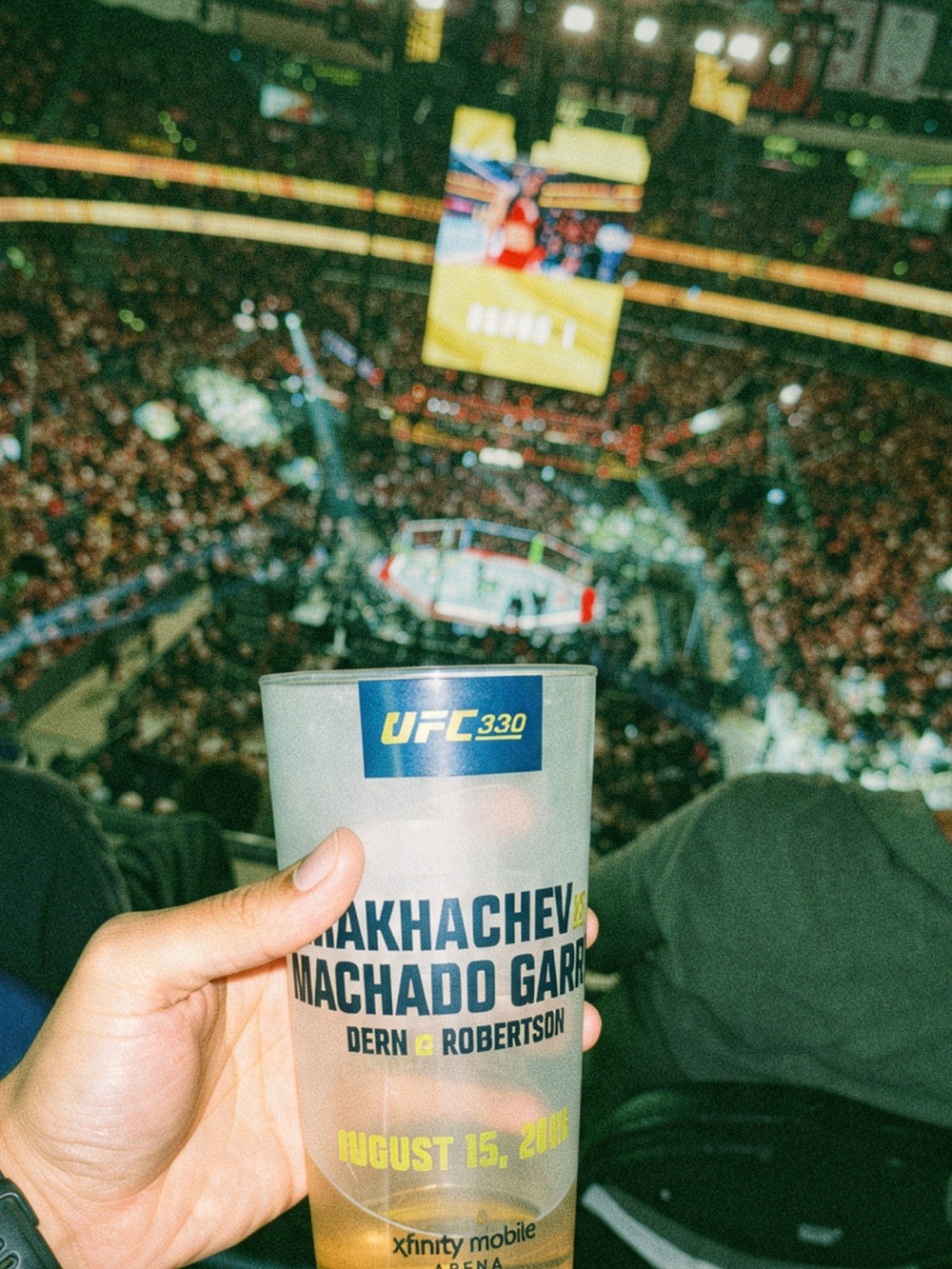 UFC Clear Souvenir Cup with Blue and Yellow Logo
